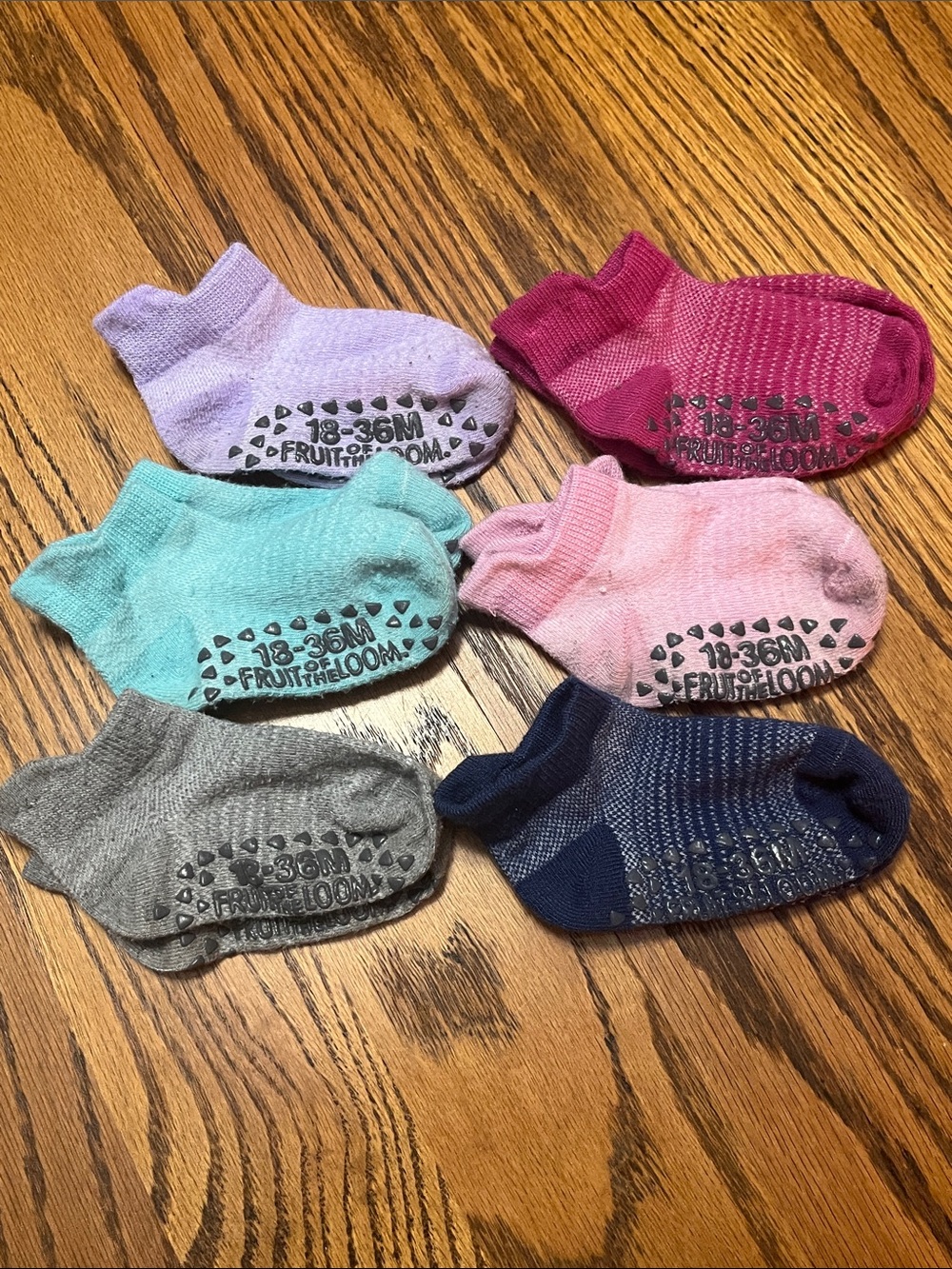 Fruit of the Loom Baby Socks - Pink, Light Purple, Teal, Magenta, Gray, Navy